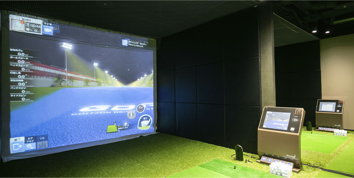 チキンゴルフ札幌のシミュレーションゴルフ打席